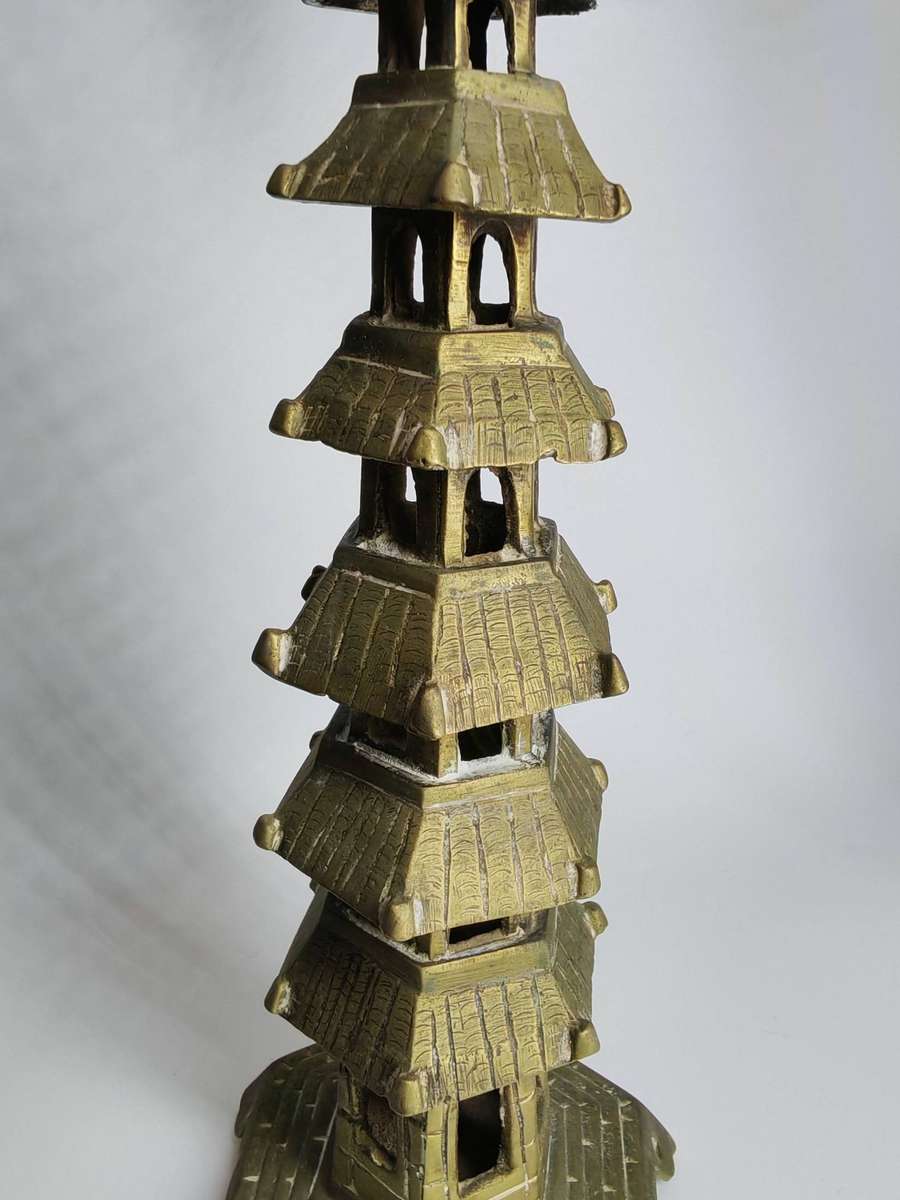 Vintage Antique Pagoda Incense burner China Brass