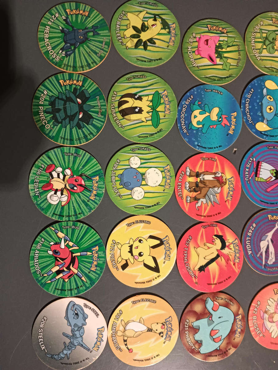 Pokemon Tazos from the world of Jotho