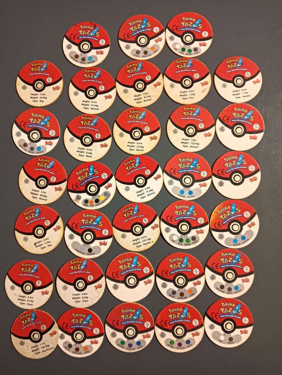 Pokemon Tazos from the world of Jotho