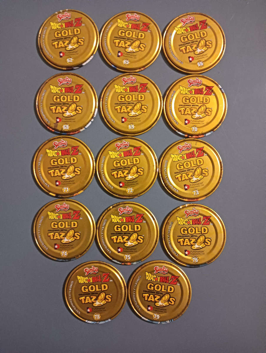 Dragon Ball Z Gold DBZ Tazos Lot 1