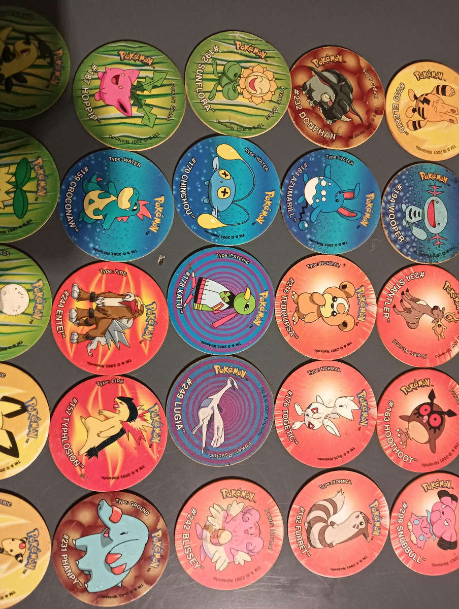 Pokemon Tazos from the world of Jotho