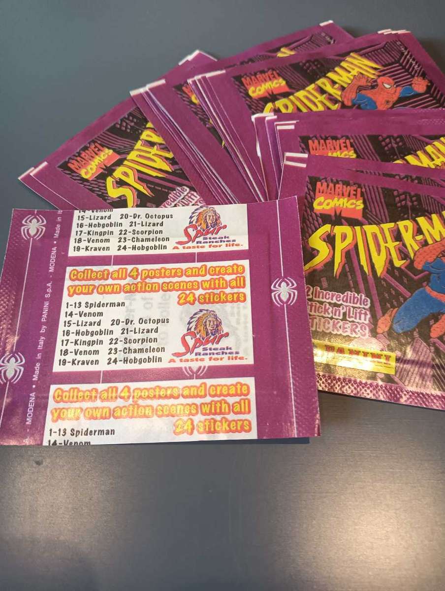 Spider Man Panini Spur Sticker Packets x25
