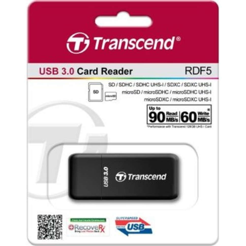 Transcend Card Reader - RDF5K - SD and MicroSD USB3.0 Memory Card Reader