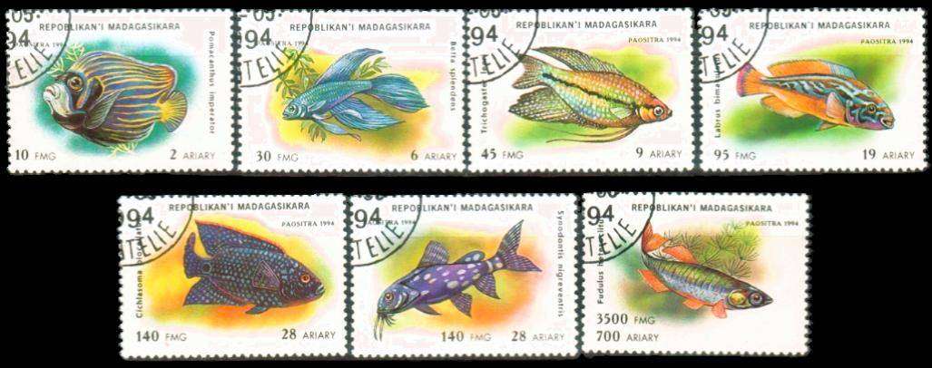 MADAGASCAR - 1991 - SG 1186-1192 - F/S - 7 V - USED - CV £1.50