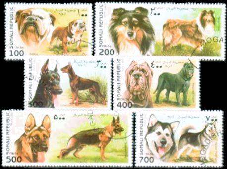 SOMALI REPUBLIC - 1997 - DOGS - F/S - 6 V - USED