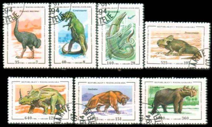 MADAGASCAR - 1994 - PRE HISTORIC - F/S - 7 V - USED