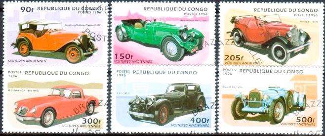 CONGO - 1996 - VINTAGE CARS - F/S - 6 V - USED