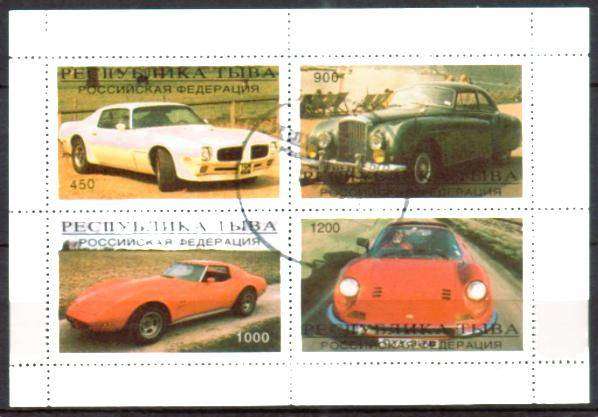 TUVA - 1998 - CARS - SHEETLET - F/S - 4 V - USED