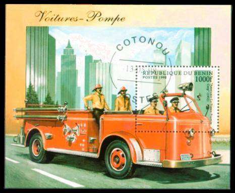 BENIN - 1998 - FIRE BRIGADE - SG MS 1711 - MINIATURE SHEET - USED - CV £3.75