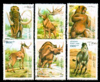 AFGHANISTAN - 1998 - PRE-HISTORIC ANIMALS - F/S - 6 V - USED