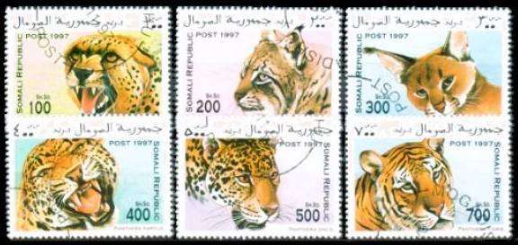 SOMALI REPUBLIC - 1997 - FELINES - F/S - 6 V - USED
