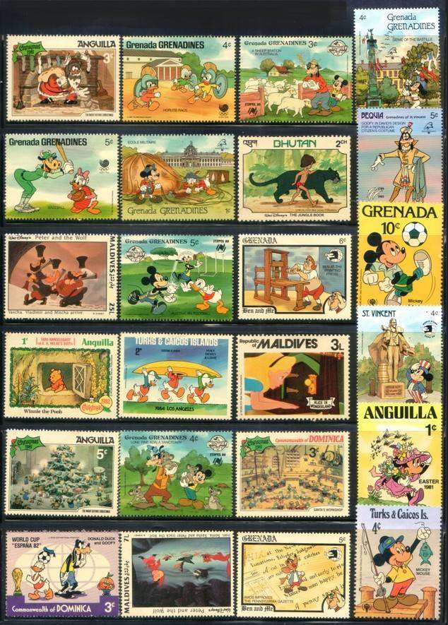 24 DISNEY STAMP COLLECTION - ALL LISTED IN SG CAT - ALL UNMOUNTED MINT - LOT 3