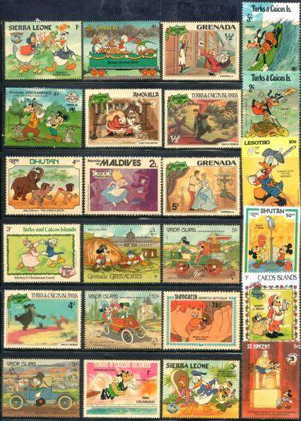 24 DISNEY STAMP COLLECTION - ALL LISTED IN SG CAT - ALL UNMOUNTED MINT - LOT A 15