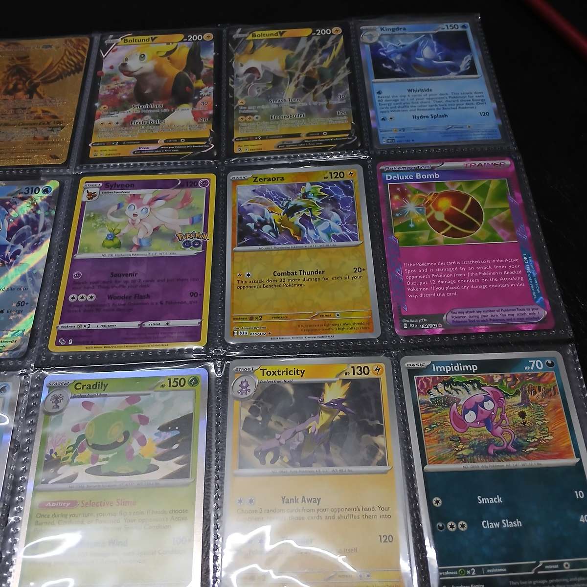 Pokemon card collection 106 cards & 2 tins & tokens (PLUS mystery pack of cards)