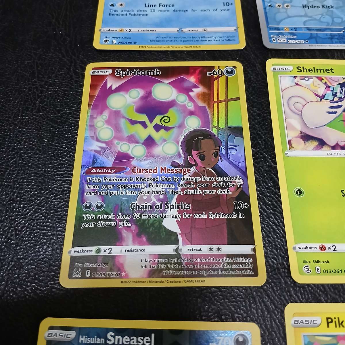 Pokemon card collection 106 cards & 2 tins & tokens (PLUS mystery pack of cards)