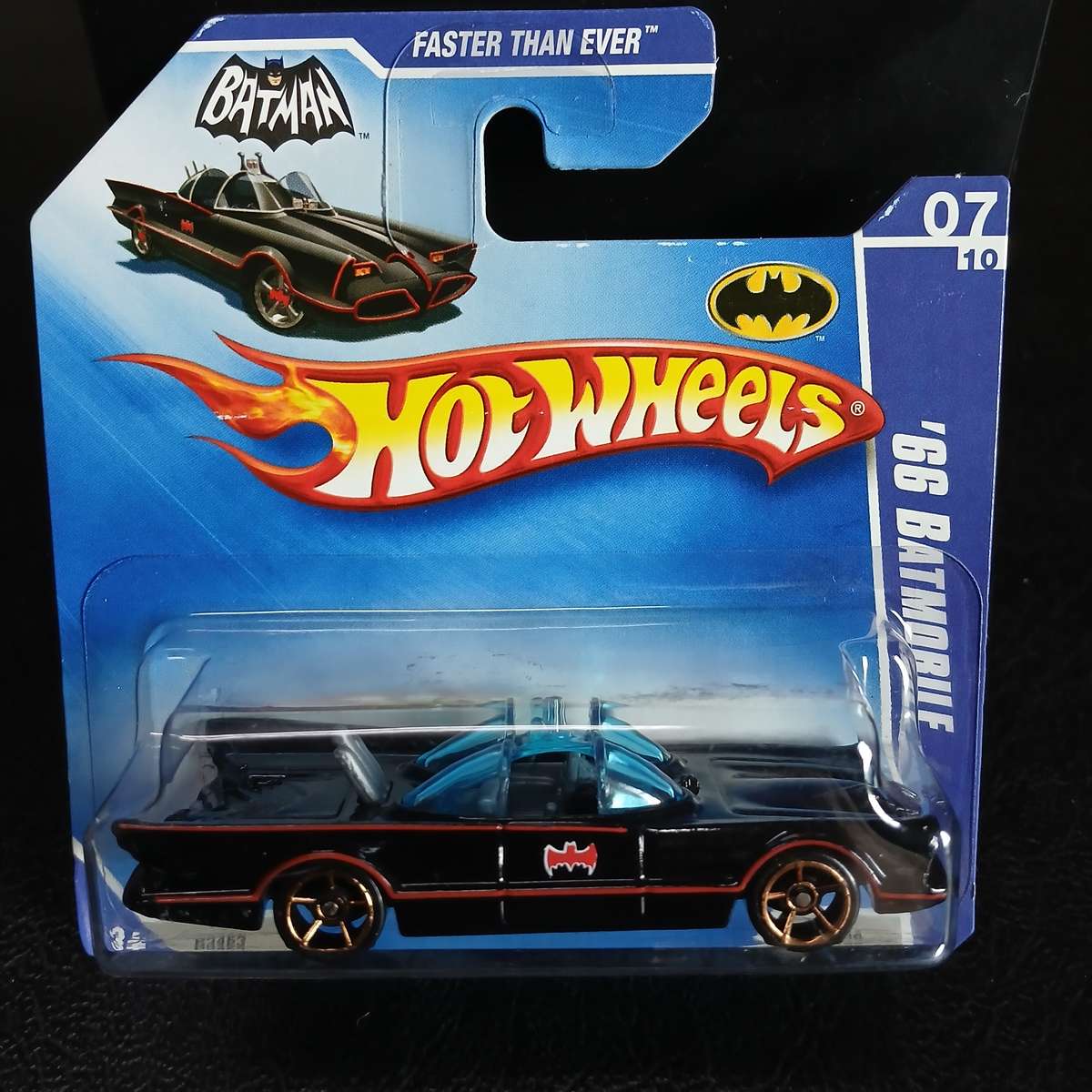 Hot Wheels '66 Batmobile "Faster than Ever wheels" Rare Short Card