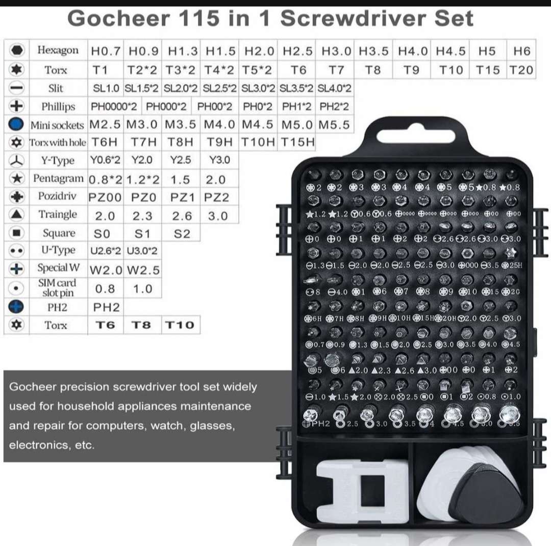 115 in 1 Magnetic chrome-Vanadium Steel Precision Screwdriver Set
