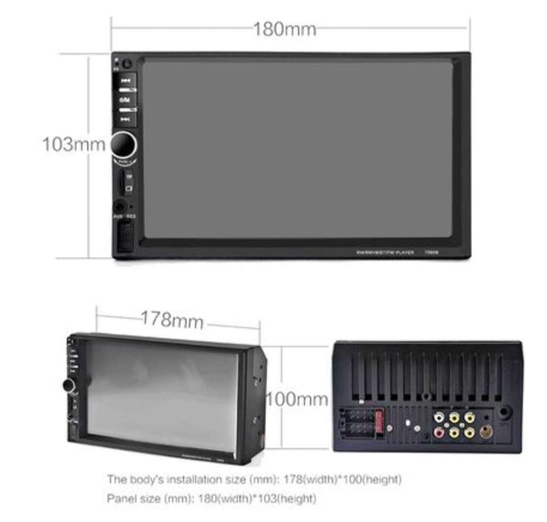 7" Touch Screen Car MP3/MP4 Player. Bluetooth, FM, SD, USB, AUX.& reverse camera