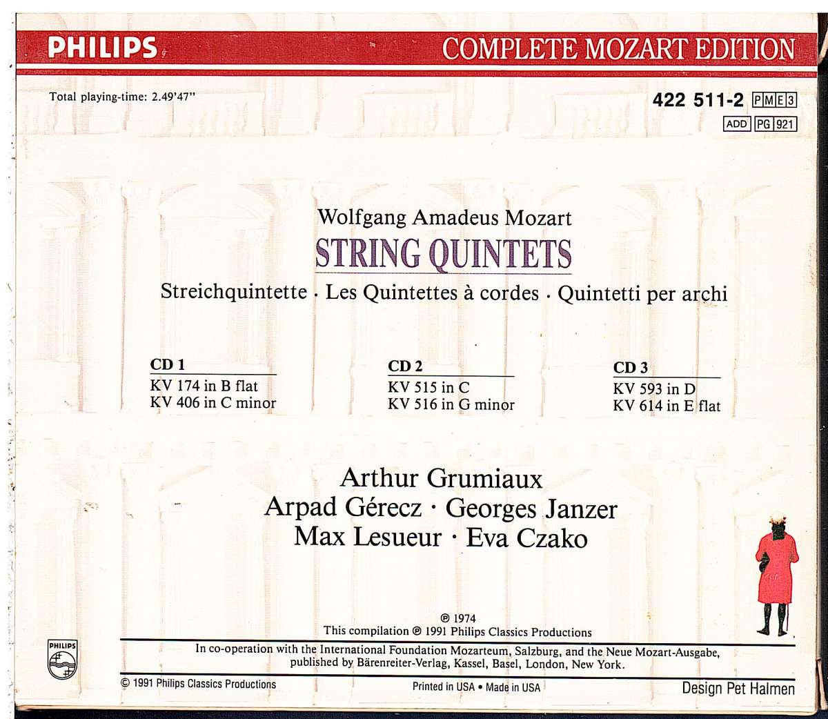 Mozart: String Quintets 3 CD set - Arthur Grumiaux et al [Complete Mozart Edition Vol 11]