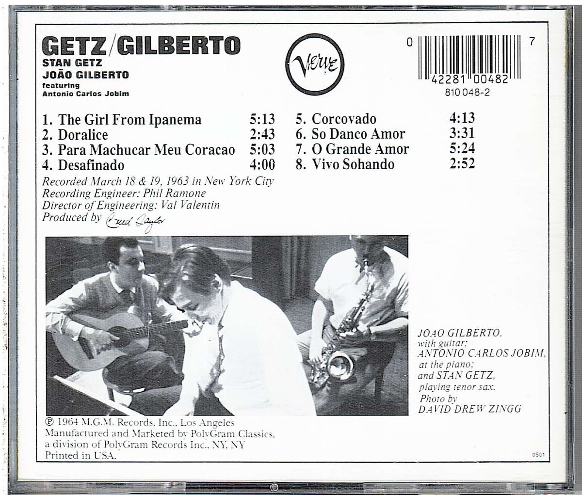 Stan Getz / João Gilberto Featuring Antonio Carlos Jobim  Getz / Gilberto CD [US IMPORT]