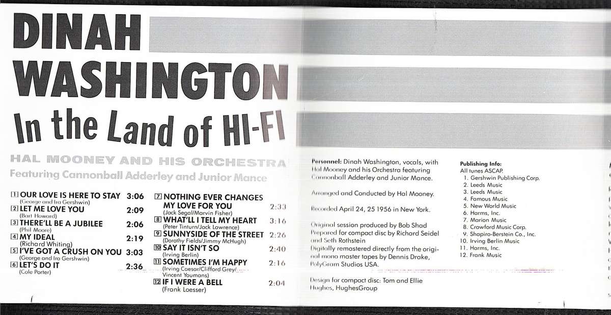 Dinah Washington - In the Land of Hi-Fi CD