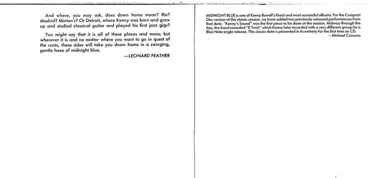 Kenny Burrell - Midnight Blue CD