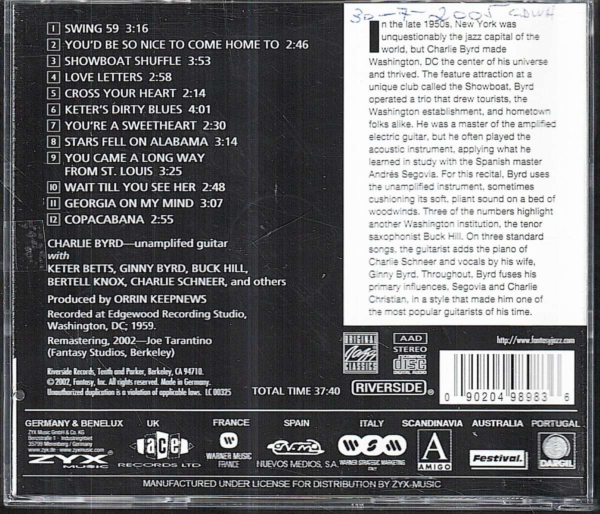 Charlie Byrd Trio and Woodwinds - Byrd in the Wind CD