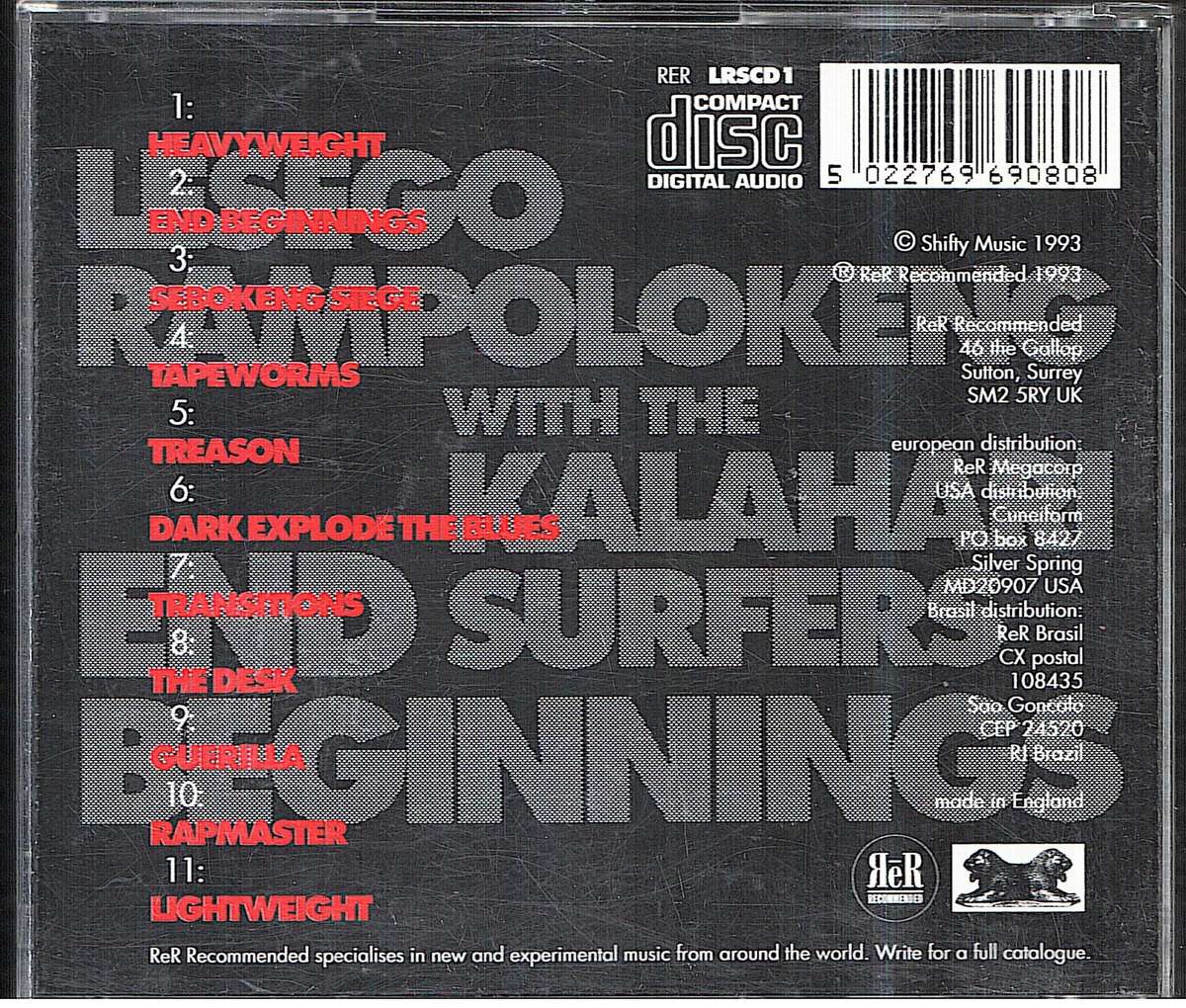 Lesego Rampolokeng with the Kalahari Surfers - End Beginnings CD
