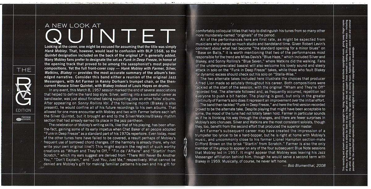 Hank Mobley - Quintet CD [EU IMPORT] [Rudy van Gelder Remaster]