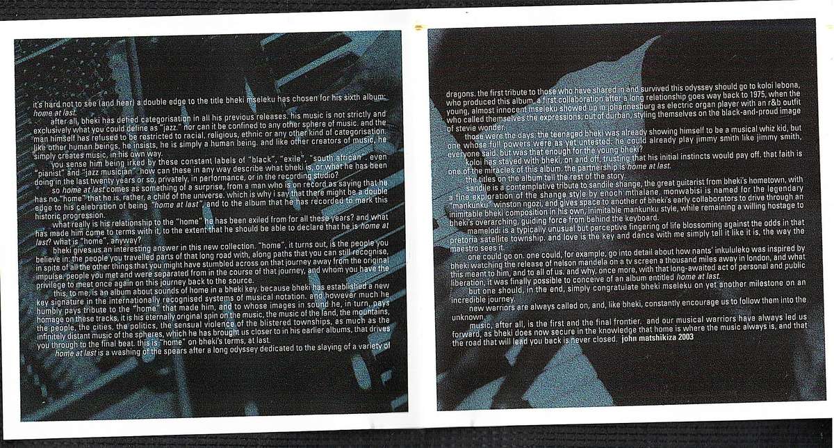 Bheki Mseleku - Home At Last CD