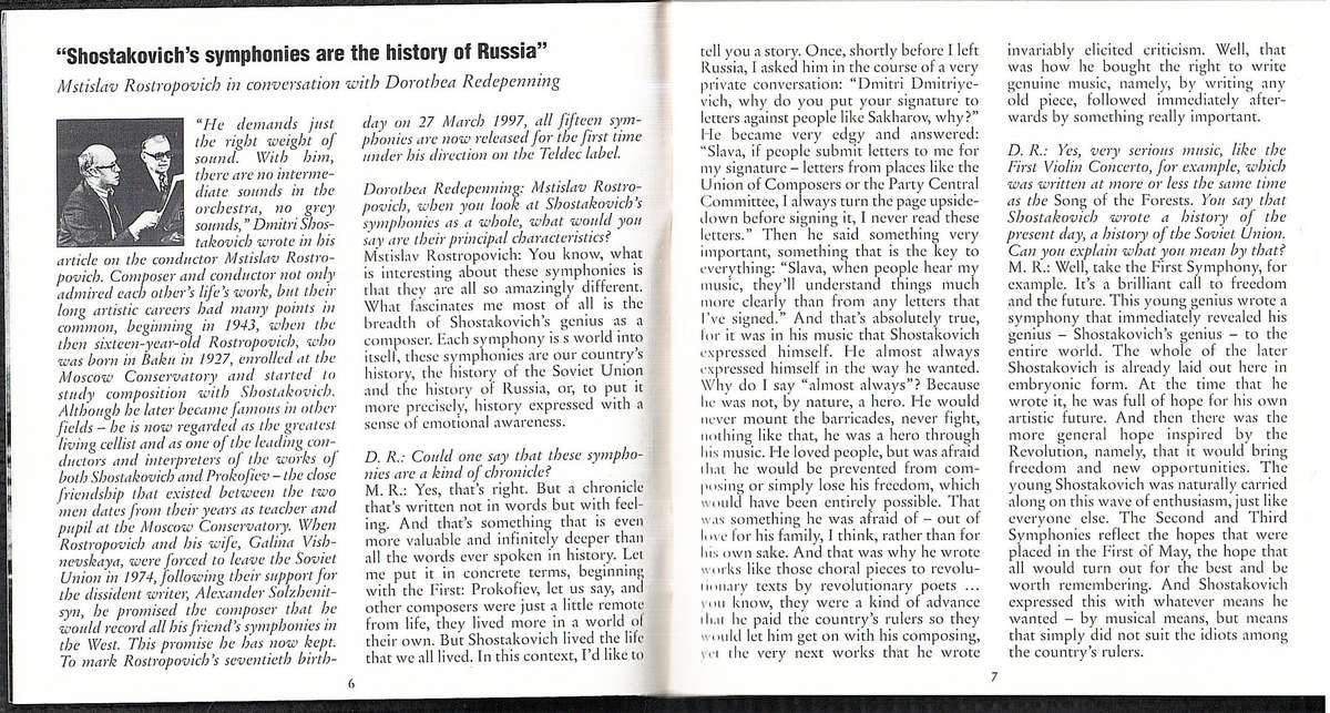 Dmitri Shostakovich: Complete Symphonies - Mstislav Rostropovich (Cond.) 12 CD Box