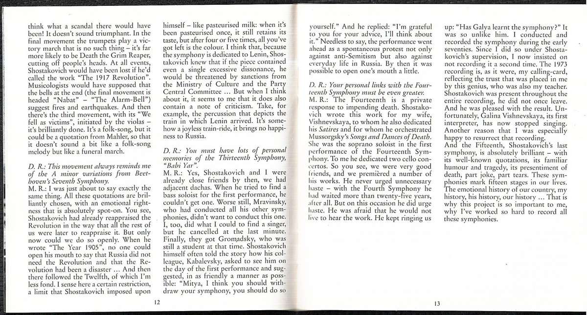 Dmitri Shostakovich: Complete Symphonies - Mstislav Rostropovich (Cond.) 12 CD Box