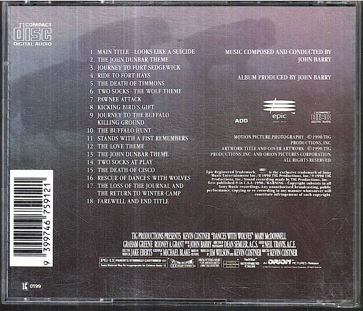John Barry - Dances With Wolves Original Motion Picture Soundtrack CD