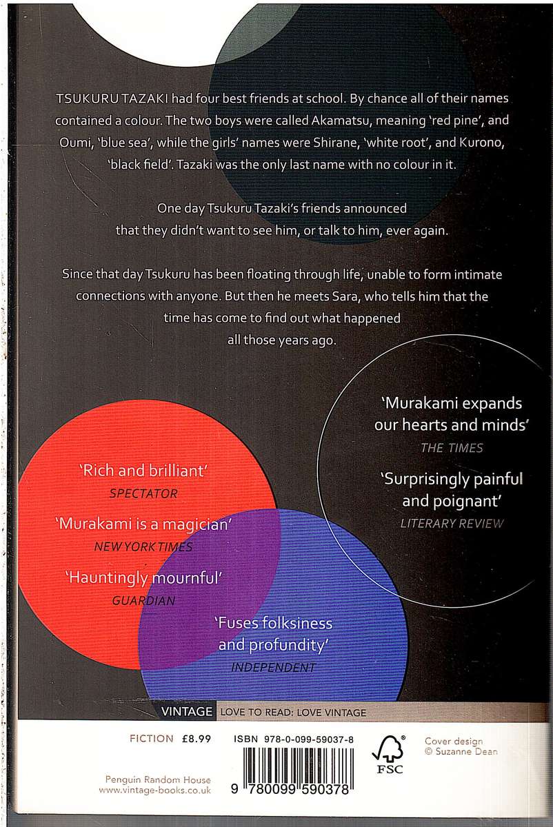 Colorless Tsukuru Tazaki and His Years of Pilgrimage - Haruki Murakami