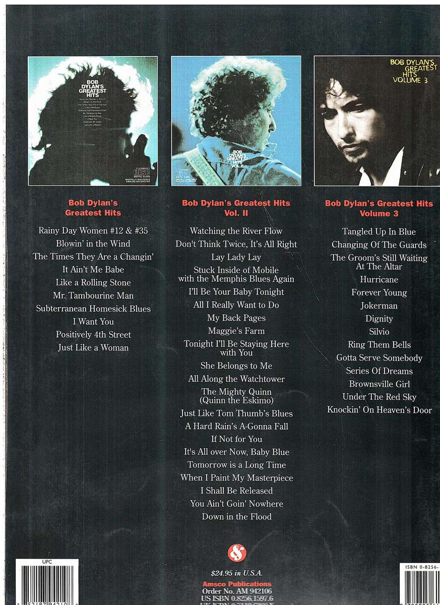 Bob Dylan's Greatest Hits Complete Piano / Vocal / Guitar (Songbook)