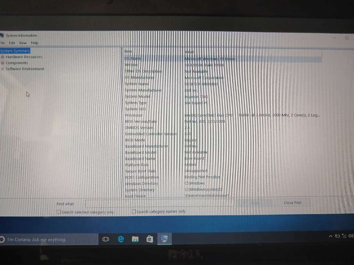 Dell inspiron laptop