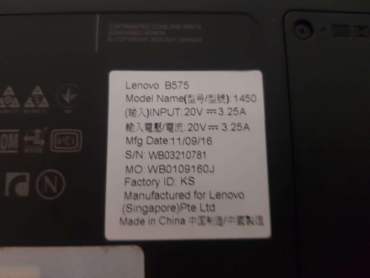 Lenovo B575 laptop - working perfectly fine
