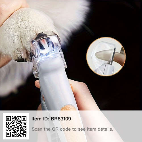 1pc LED Pet Nail Clipper Non-slip Handle Cat Nail Trimmer For Easy And Safe Dog And Cat Paw Grooming