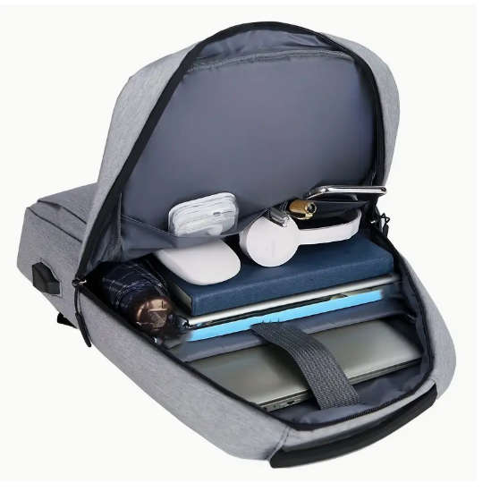 business commute computer bag travel backpack softshell and nylon material (gray)