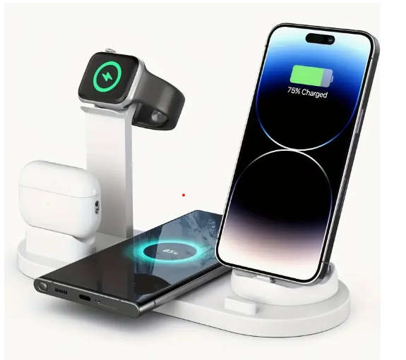 6-in-1 15W Wireless Charger for Fast Charging is Suitable for iPhone/iWatch/AirPods,