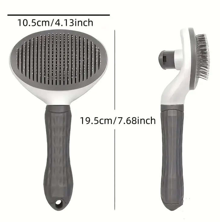 2-in-1 Dog Grooming Brush and Fur Remover - Stainless Steel Comb for Easy Cleaning