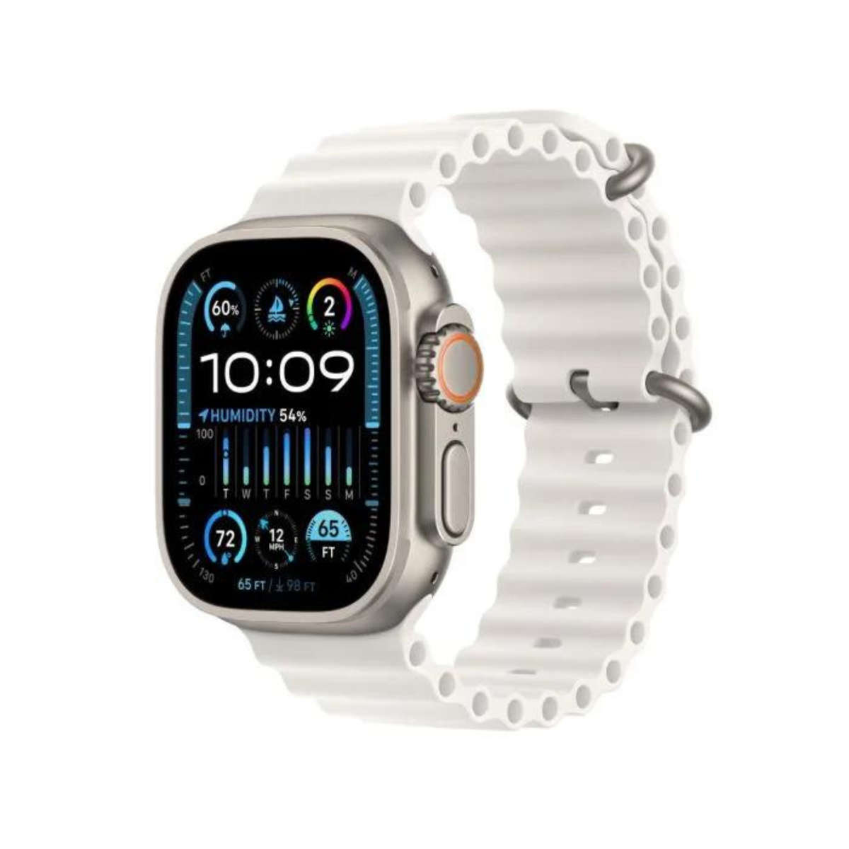 Apple Watch Ultra 2 Titanium Case with Whte Ocean Band