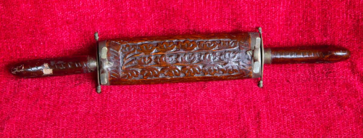 Carving Set in Teak and Brass Sheath - Made in India