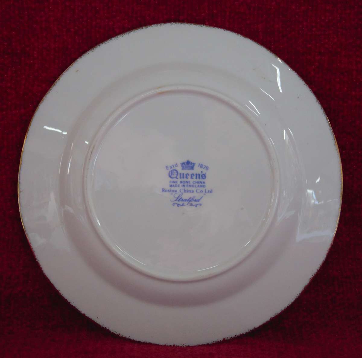 Queen's Fine Bone China - Rosina China Co. Ltd. Stratford- 16.5cm Plate