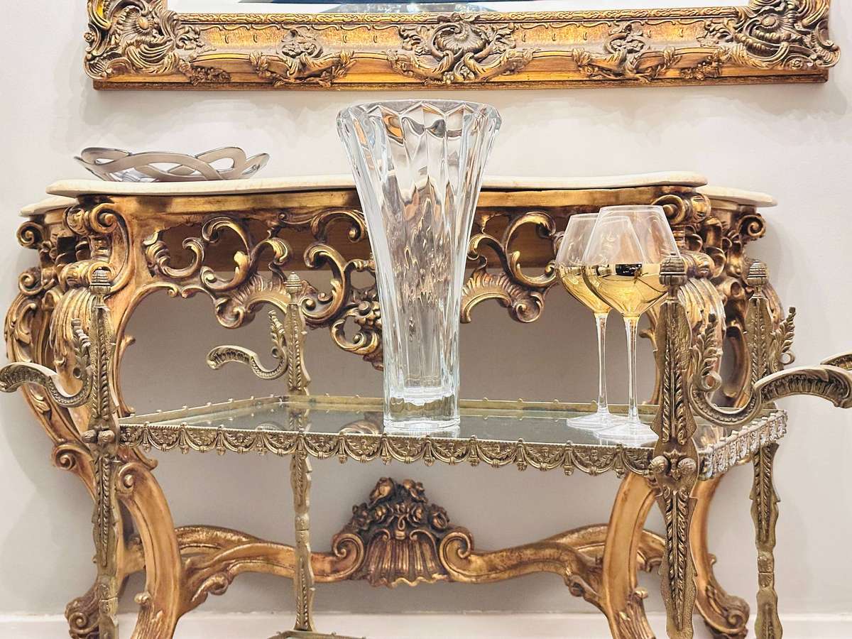 Vintage French Brass Etagere Statement Piece