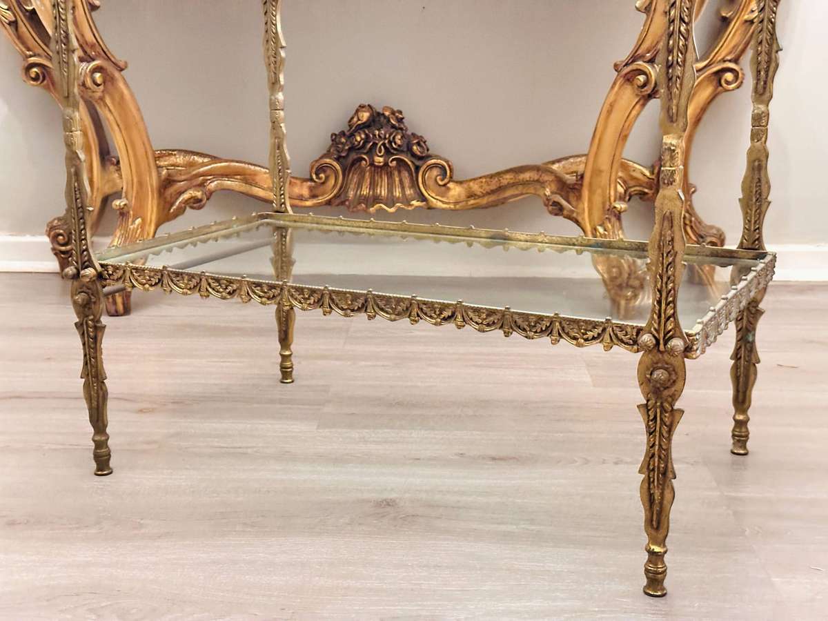 Vintage French Brass Etagere Statement Piece
