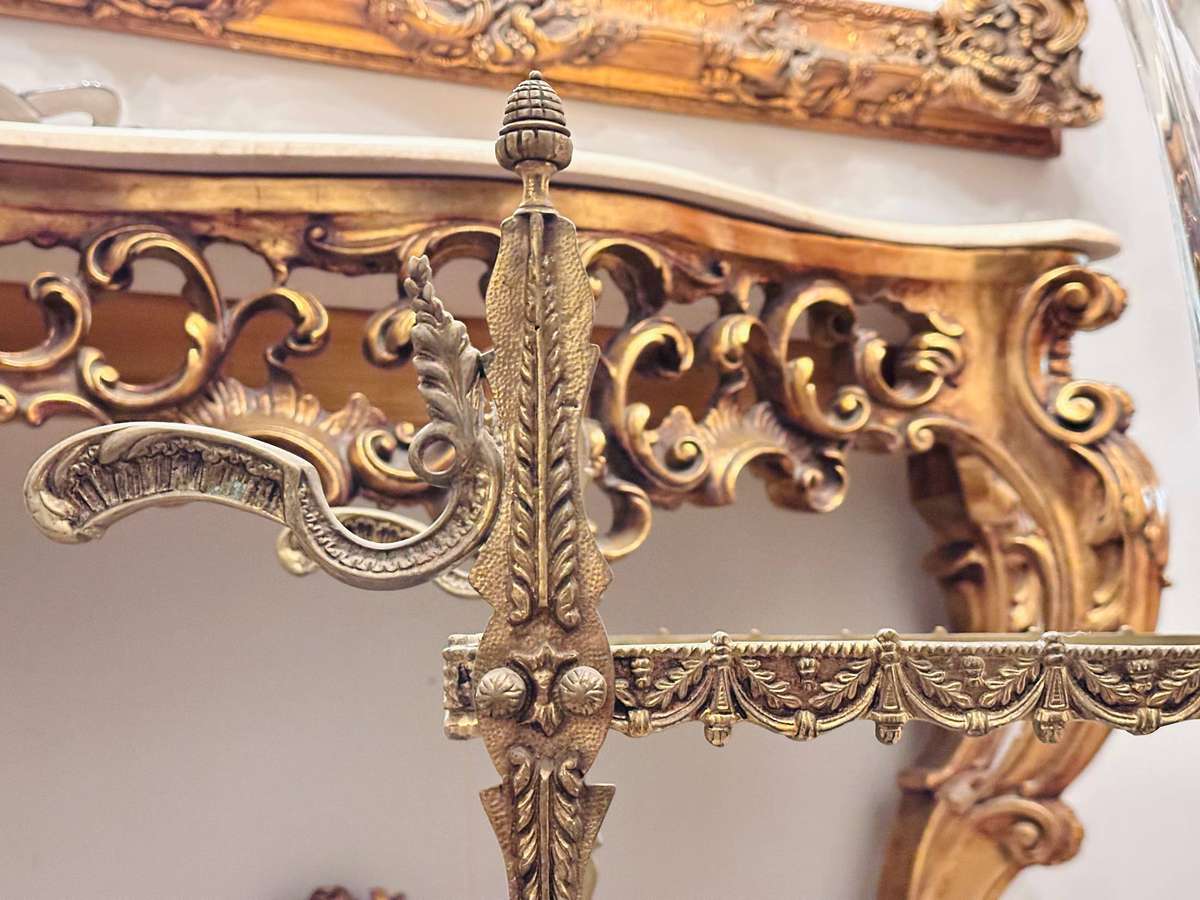 Vintage French Brass Etagere Statement Piece