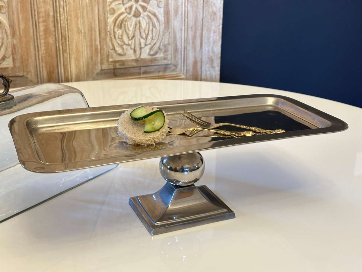 Elegant Designer Tiered Statement Display with Glass Dome