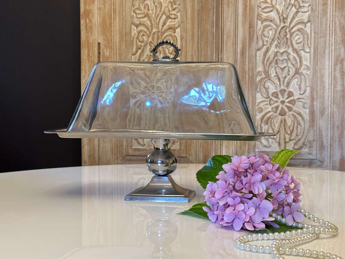 Elegant Designer Tiered Statement Display with Glass Dome