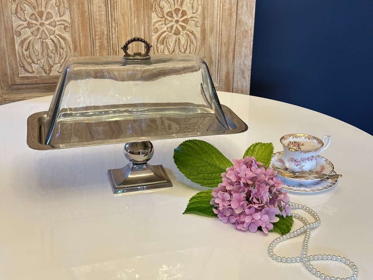 Elegant Designer Tiered Statement Display with Glass Dome